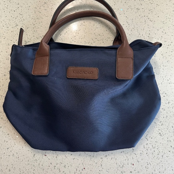 Marc Picard Leather and Soft Canvas Tote - Picture 1 of 3